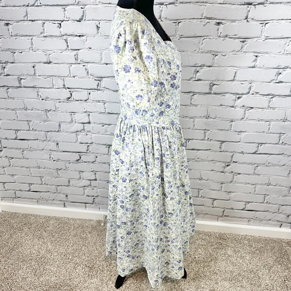 Vintage Laura Ashley Dress Floral Sz 10 Cotton Puff Sleeve Tea Party Cottagecore - Picture 2 of 15